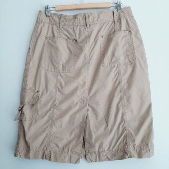 DELLA SPIGA / Italy Casual Skirt Cotton Tan Cargo Pocket Sz 12 - Picture 5 of 9